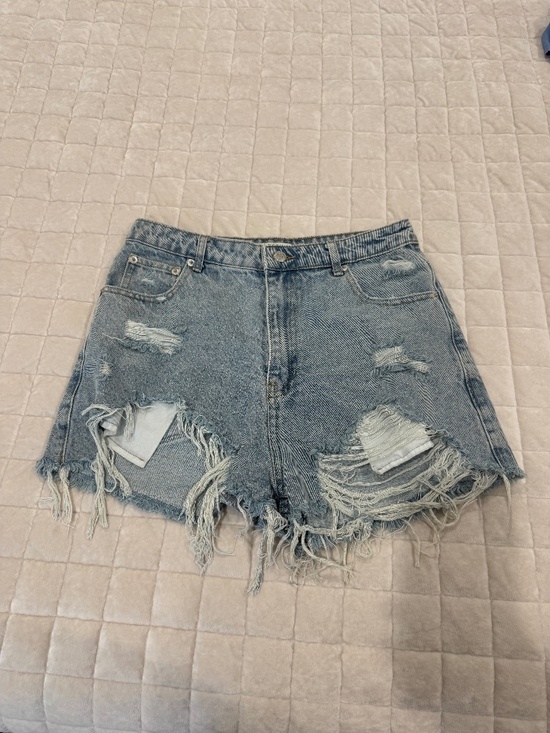 Signature8 Pants - Signature8 Cotton Distressed Denim Ultra High Waisted Shorts